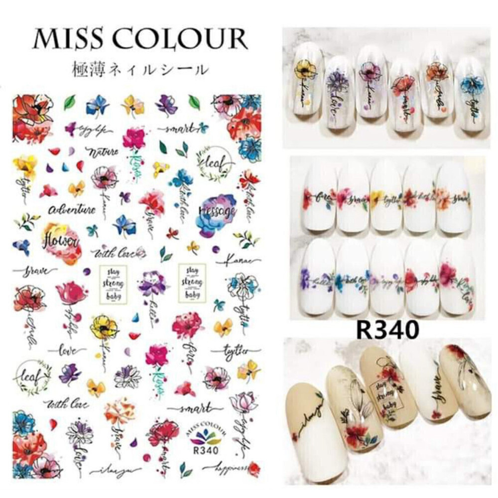 Nail Art Decals Stickers Flowers R340